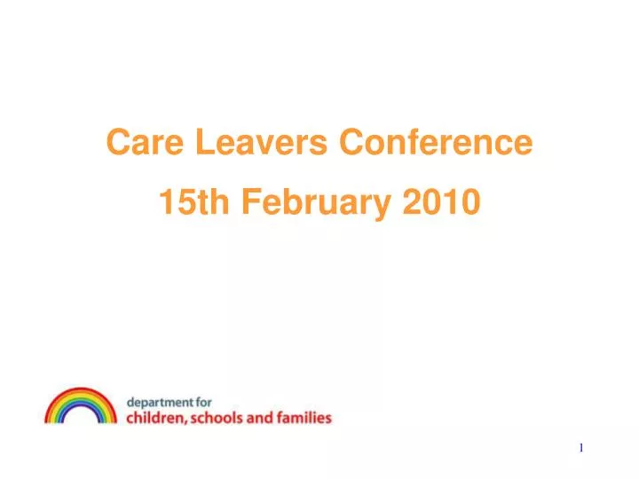 care leavers conference 15th february 2010