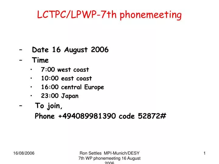 lctpc lpwp 7th phonemeeting