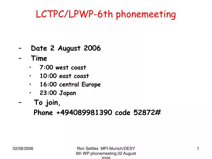 lctpc lpwp 6th phonemeeting