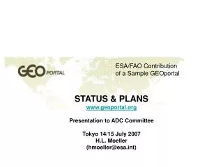 ESA/FAO Contribution of a Sample GEOportal