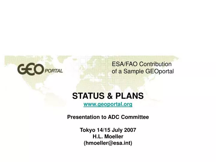 esa fao contribution of a sample geoportal