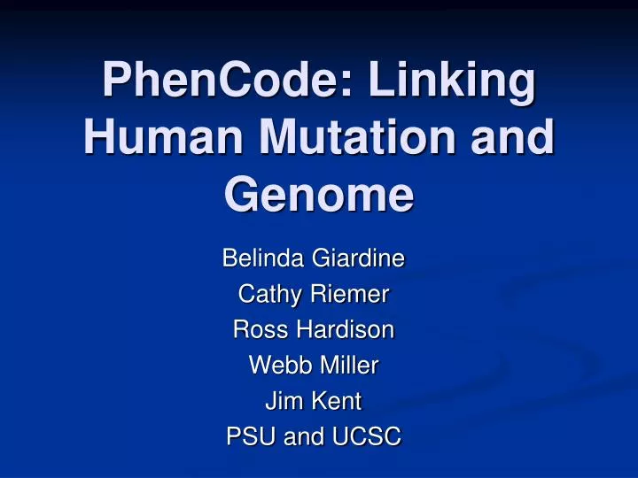 phencode linking human mutation and genome