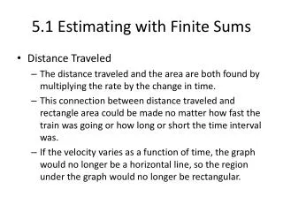 5.1 Estimating with Finite Sums