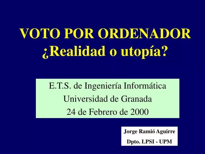 voto por ordenador realidad o utop a