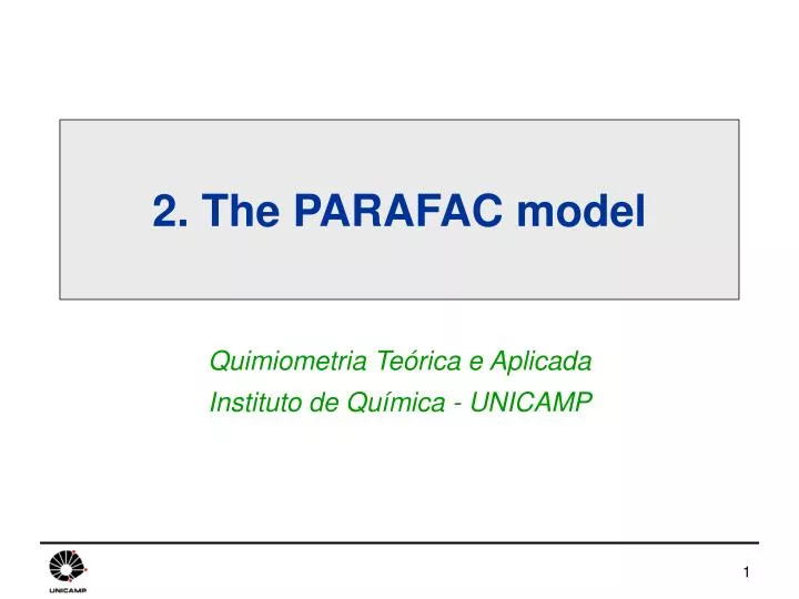 2 the parafac model