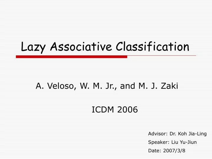 lazy associative classification