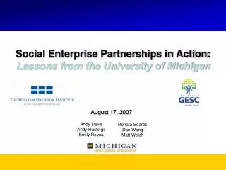 Social Enterprise Partnerships in Action: Lessons from the University of Michigan