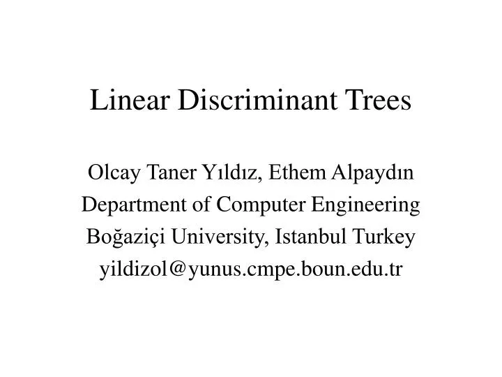 linear discriminant trees
