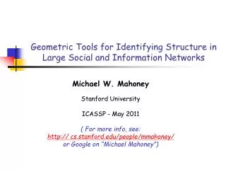 Geometric Tools for Identifying Structure in Large Social and Information Networks