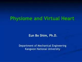 Physiome and Virtual Heart