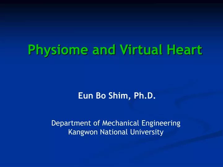 physiome and virtual heart