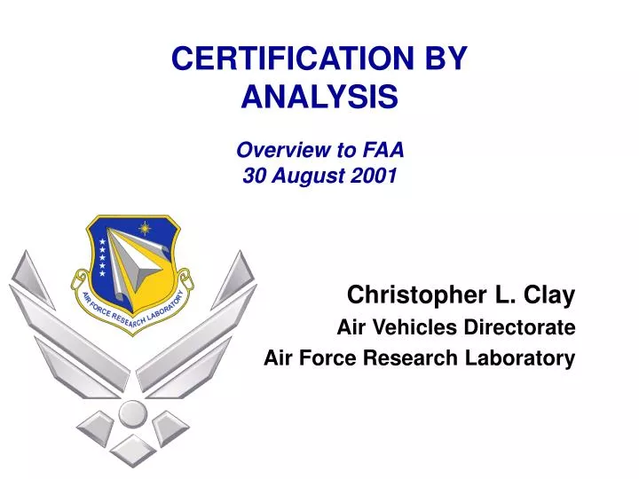 christopher l clay air vehicles directorate air force research laboratory