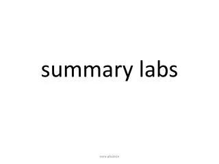 summary labs