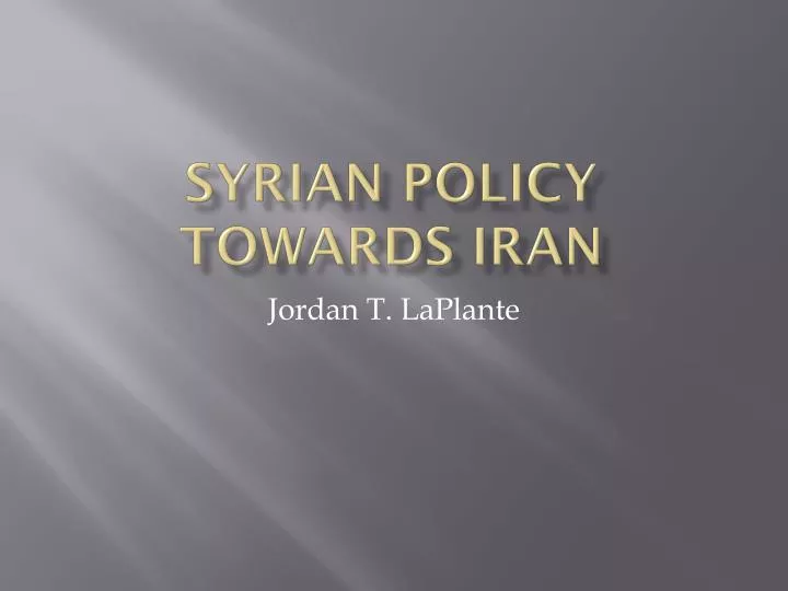 syrian policy t owards iran