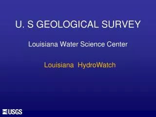 U. S GEOLOGICAL SURVEY