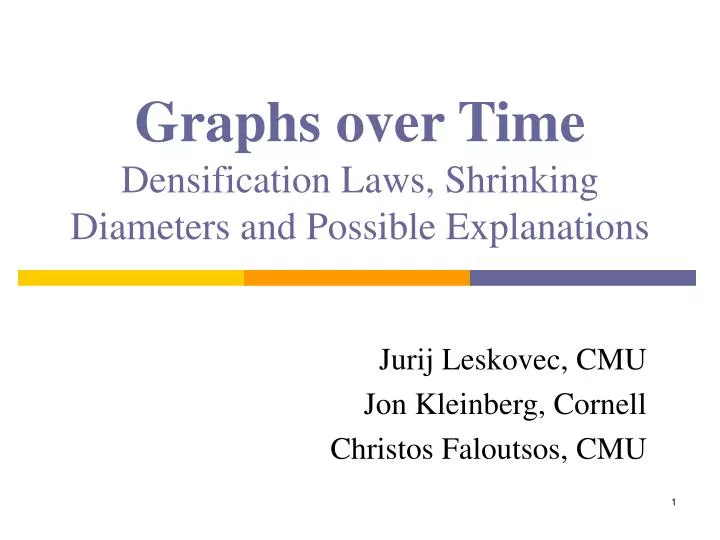 graphs over time densification laws shrinking diameters and possible explanations