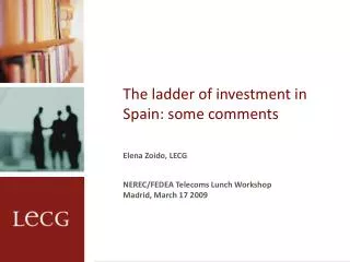 The ladder of investment in Spain: some comments