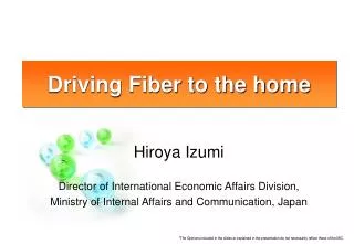 Hiroya Izumi Director of International Economic Affairs Division,