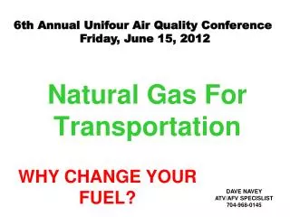 Natural Gas For Transportation