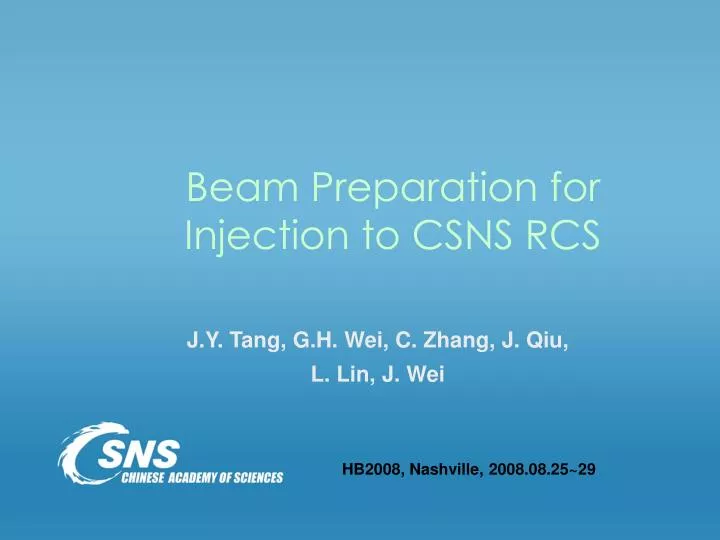 beam preparation for injection to csns rcs