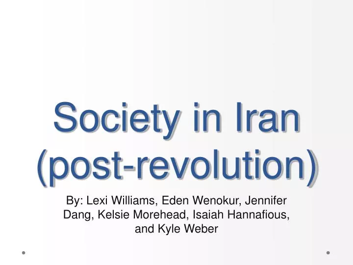 society in iran post revolution