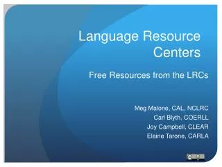 Language Resource Centers
