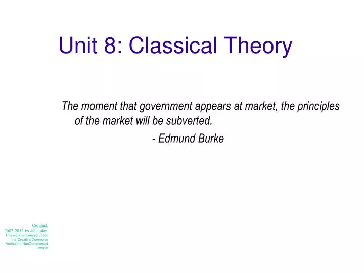 unit 8 classical theory