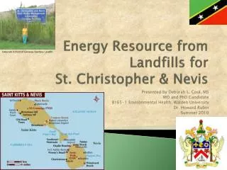 Energy Resource from Landfills for St. Christopher &amp; Nevis