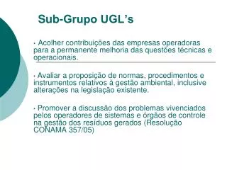 sub grupo ugl s