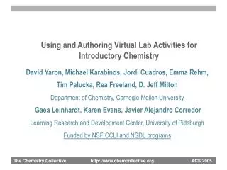Using and Authoring Virtual Lab Activities for Introductory Chemistry