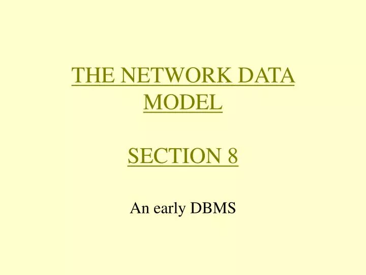 the network data model section 8