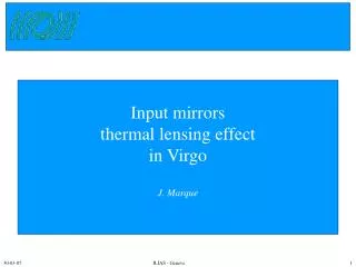 Input mirrors thermal lensing effect in Virgo J. Marque