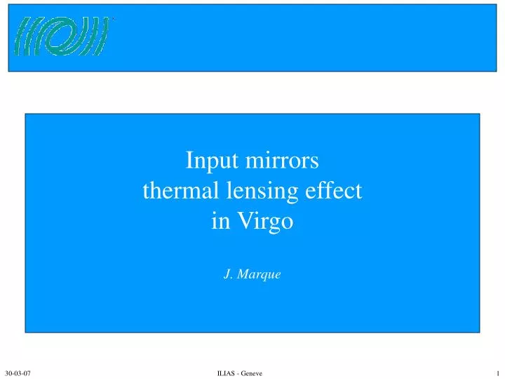 input mirrors thermal lensing effect in virgo j marque