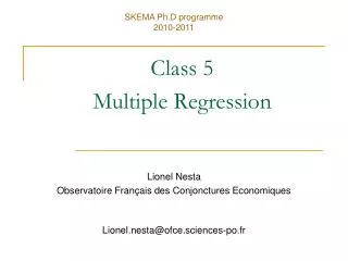 Class 5 Multiple Regression