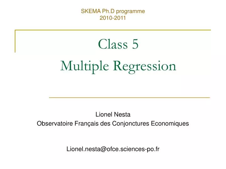 class 5 multiple regression