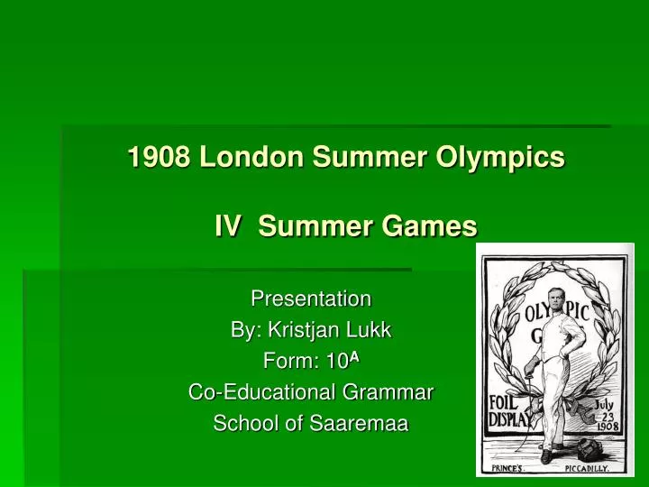 1908 london summer olympics iv summer games