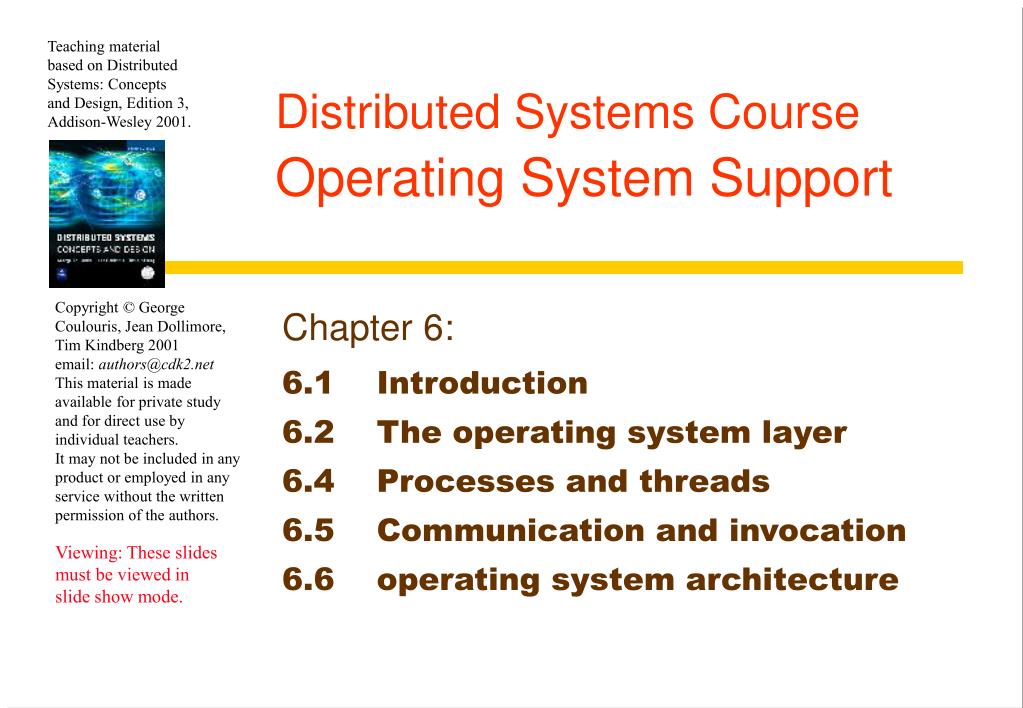 PPT - Distributed Systems Course Operating System Support PowerPoint ...