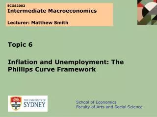 ECOS2002 Intermediate Macroeconomics Lecturer: Matthew Smith