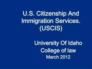 University Of Idaho College of law March 2012