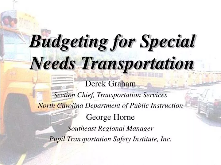 budgeting for special needs transportation