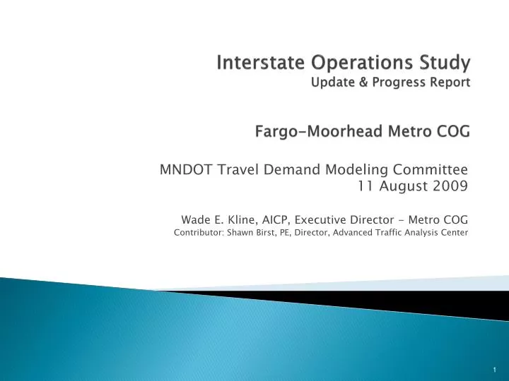 interstate operations study update progress report fargo moorhead metro cog
