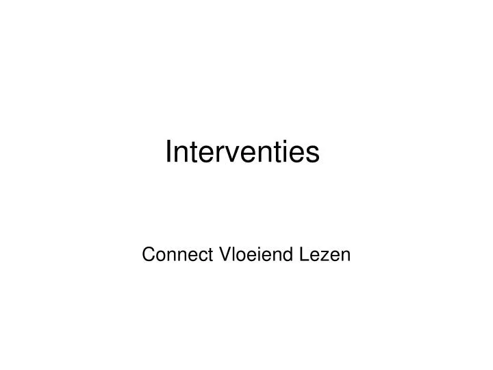 interventies