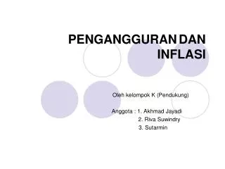 pengangguran dan inflasi
