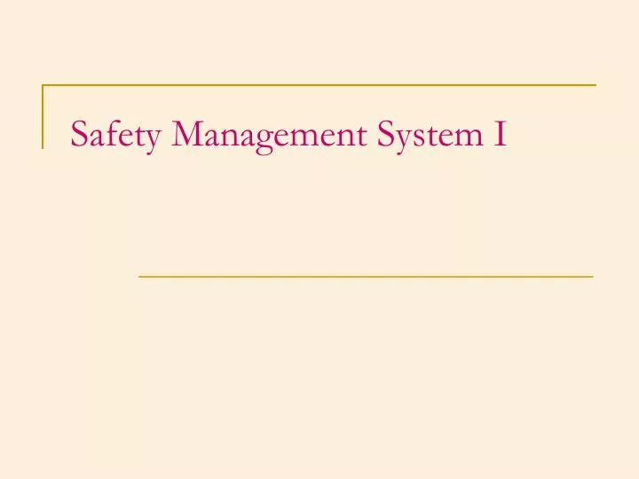 safety management system i