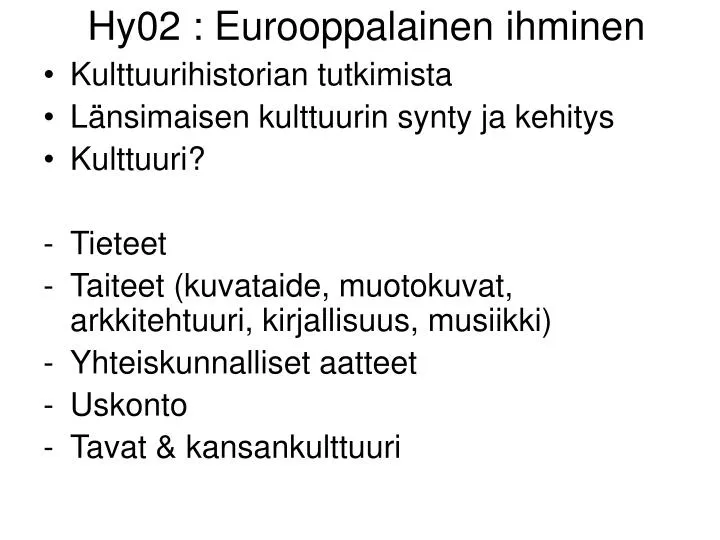 hy02 eurooppalainen ihminen