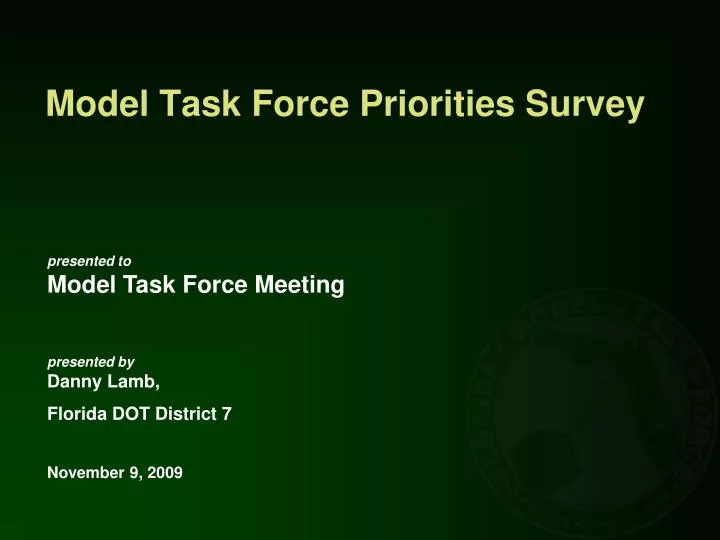model task force priorities survey