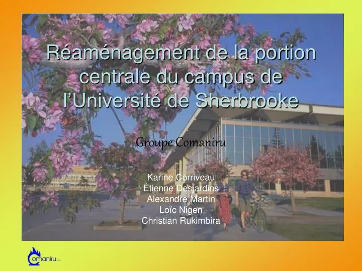 r am nagement de la portion centrale du campus de l universit de sherbrooke