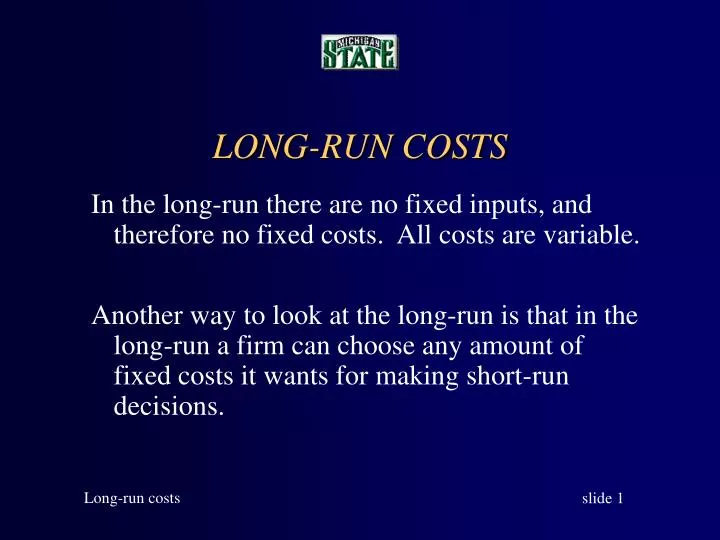 long run costs
