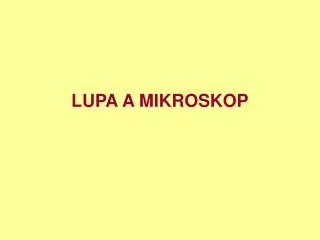lupa a mikroskop