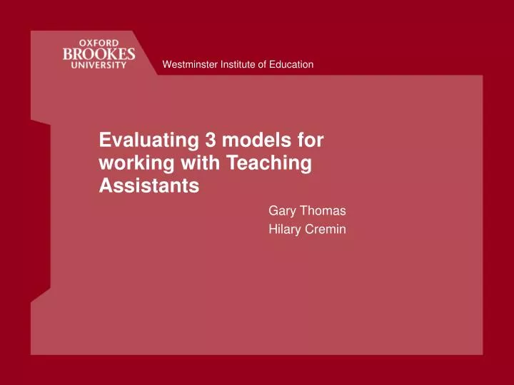 evaluating 3 models for working with teaching assistants